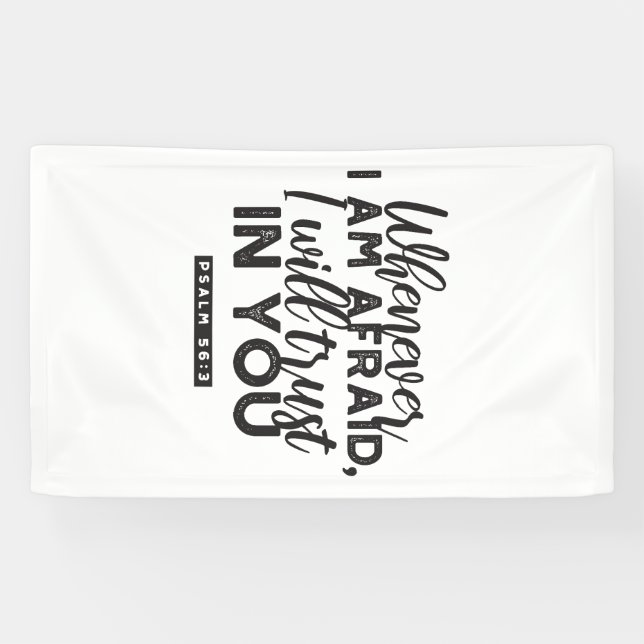 Banderoles Psaume 56:3 Bible Verse Art "Je ferai confiance en (Horizontal)