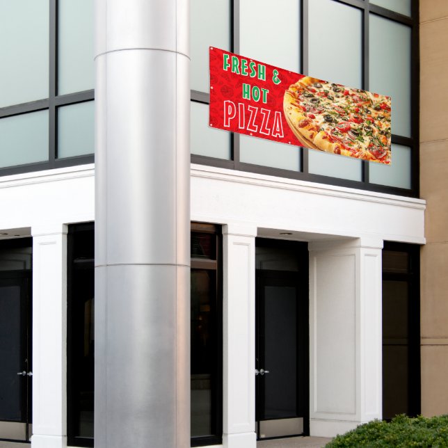 Banderoles Publicité pour Fresh & Hot Pizza Cheesy Pepperoni  (Bâtiment extérieur)