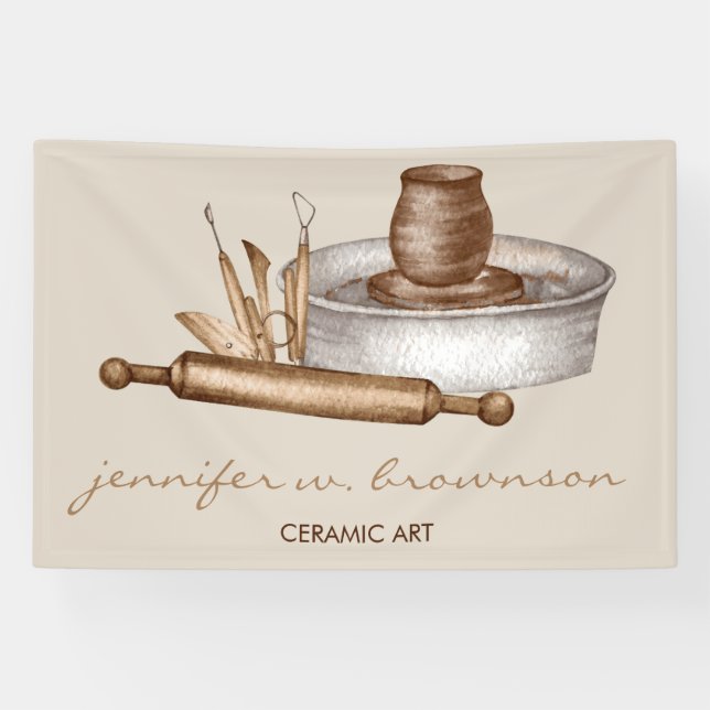 Banderoles Publicités de décoration en céramique poterie (Horizontal)