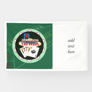 Banderoles Puce de poker de Las Vegas Sign and Two