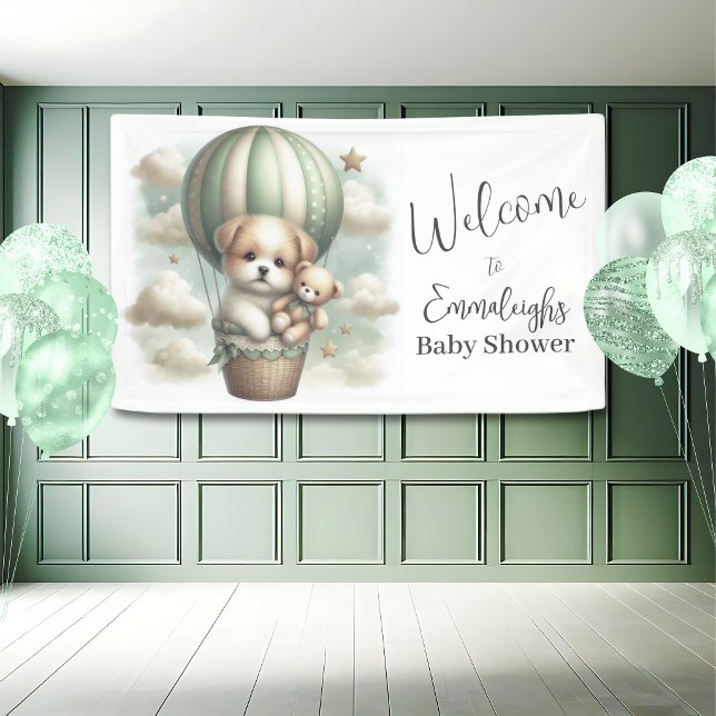 Banderoles Puppy Bear Adventure Balloon Baby Shower Welcome (Créateur téléchargé)