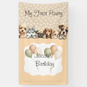 Banderoles Puppy Pawty Anniversaire