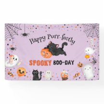 Pur Éffrayant Boo-day Cat Halloween Anniversaire