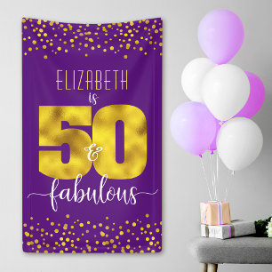Banderoles Purple 50 et fabuleux foil d'anniversaire en feuil