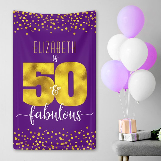 Banderoles Purple 50 et fabuleux foil d'anniversaire en feuil (Créateur téléchargé)