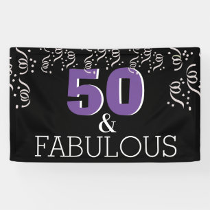 Banderoles Purple 50 Fabulous Joyeux 50e anniversaire