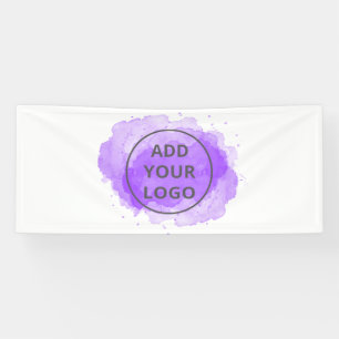 Banderoles Purple aquarelle brosse télécharger votre logo