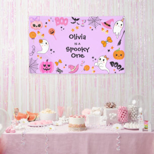 Banderoles Purple Éffrayant Un mignon Halloween 1er Anniversa