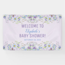 Purple et bleu Floral Baby Boy Douche