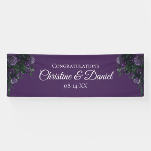Banderoles Purple Floral Élégant Mariage gothique