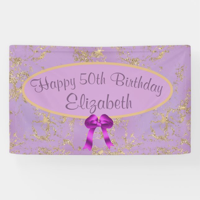 Banderoles Purple Gold Foil 50e anniversaire (Horizontal)