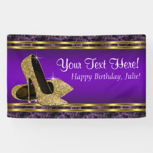 Banderoles Purple Gold High talon fête d'anniversaire