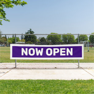 Banderoles Purple Now Open Banner