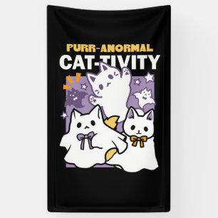 Banderoles Purr-anormal Cat-tivity - Halloween Cat Design