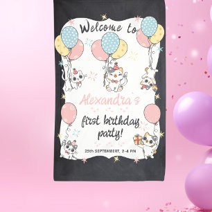 Banderoles PurrFparfaitement One : Thème Chat 1ère fête d'ann
