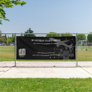 Banderoles QR Code Rectangle Entreprise Boutique Intérieur Ba