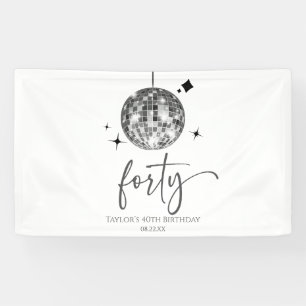 Banderoles Quarante Silver Disco Ball 40e fête d'anniversaire