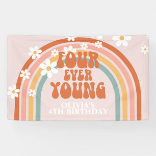 Banderoles Quatre Jours Jeune Retro Rainbow Daisday Anniversa