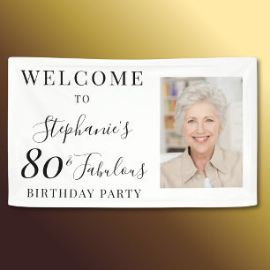 Banderoles Quatre-vingts et Fabuleux 80e Anniversaire Photo P