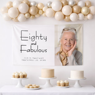 Banderoles Quatre-vingts et Fabuleux Photo 80e anniversaire