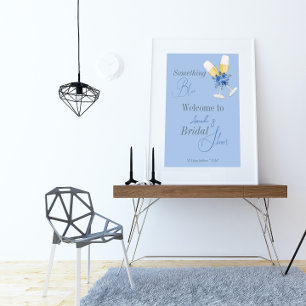 Banderoles Quelque chose de bleu floral aquarelle Baby Shower