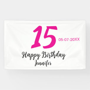 Banderoles quiencenera 15e anniversaire ajouter date année te