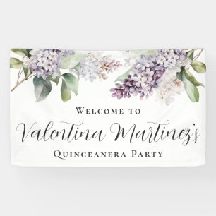 Banderoles Quinceanera Purple Lilac Fleur de printemps Bienve