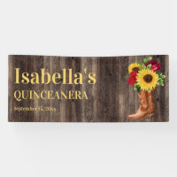 Quinceañera Roses rouges Tournesols Bottes de cowb