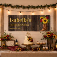 Quinceañera Roses rouges Tournesols Bottes de cowb