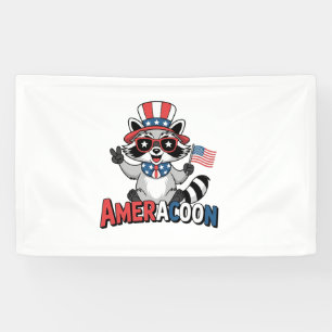 Banderoles Raccoon Amérique patriotique 4 juillet Amérique