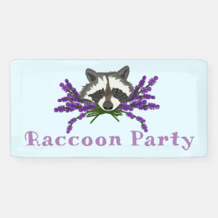 Banderoles Raccoon avec lavande. Raccoon