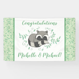 Banderoles Raccoon Baby shower Bois Animaux