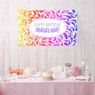 Banderoles Rainbow Brush Paint Anniversaire