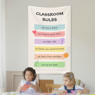 Banderoles Rainbow Colorful Custom Teacher's Classroom Rules