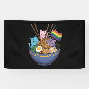 Banderoles Rainbow Flag Cats Ramen Anime Mois Gay pride LGBT