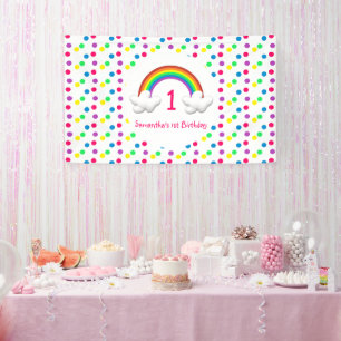 Banderoles Rainbow Girl N'importe quel âge Anniversaire