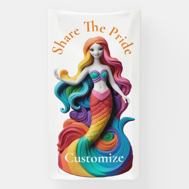 Banderoles Rainbow Pride Sirène Thunder_Cove (Verticale)