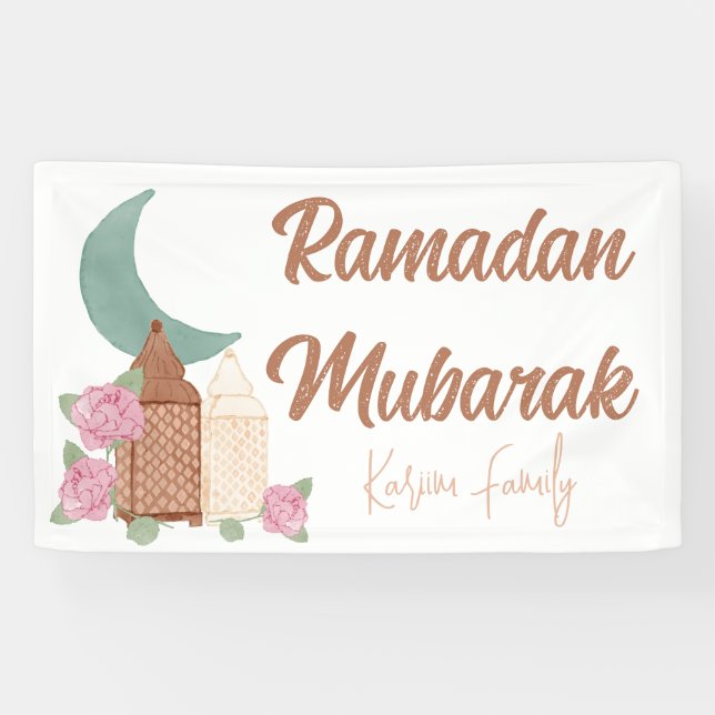 Banderoles Ramadan Moubarak Décor sur mesure Nom de la décora (Horizontal)
