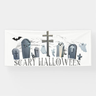 Banderoles Rassemblement effrayant d'Halloween de goules dans