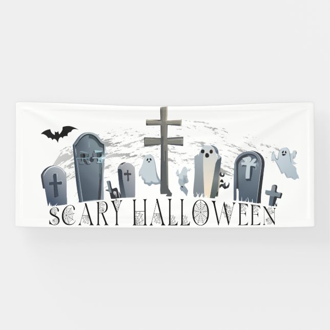 Banderoles Rassemblement effrayant d'Halloween de goules dans (Horizontal)