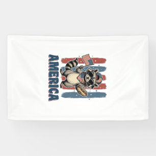 Banderoles Raton laveur patriotique America conception de t-s