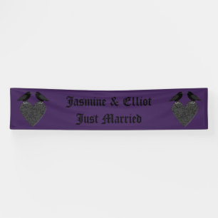 Banderoles Ravens gothiques et Black Heart Mariage personnali