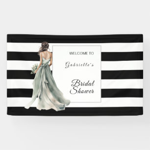 Banderoles Rayures aquarelles noires et blanches pour une bab