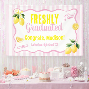 Banderoles Rayures roses fraîchement diplômées de citron