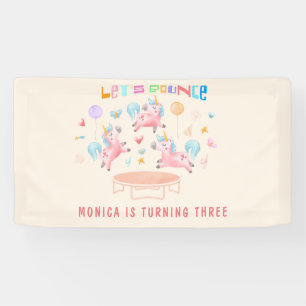 Banderoles Rebondissons sauter licorns anniversaire de enfant