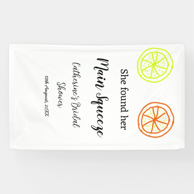 Banderoles reception de mariage Main Squeeze citron citrus pe (Horizontal)