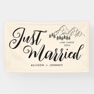 Banderoles Réception Mariée moderne Voiture rustique
