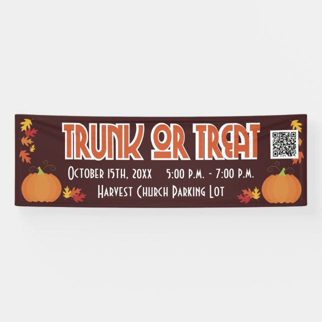 Banderoles Récolter le code QR Trunk or Treat (Horizontal)