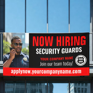 Banderoles Recrutement Agent de Sécurité Emploi Logo Photo Ro