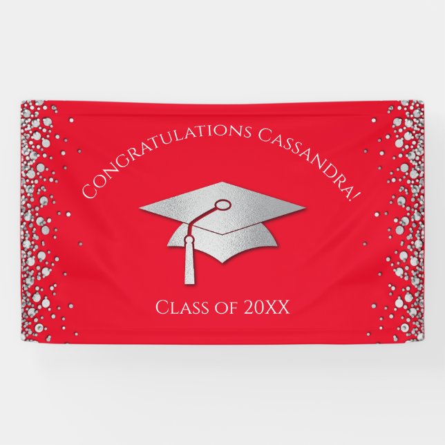 Banderoles Red and Silver Graduation (Horizontal)